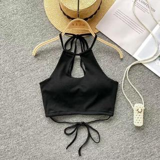 M-4XL Size Lớn Áo Vest Nữ Cực Lớn 150kg Dây Cổ Camisole Top Mùa Hè Béo mm Thiết Kế Cảm Giác Phù Hợp Với Cổ Dây Rỗng Ôm Vừa vặn Nhỏ Sling Ngắn Camisole Top Áo Vest Nhỏ Size Lớn Nữ