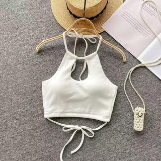 M-4XL Size Lớn Áo Vest Nữ Cực Lớn 150kg Dây Cổ Camisole Top Mùa Hè Béo mm Thiết Kế Cảm Giác Phù Hợp Với Cổ Dây Rỗng Ôm Vừa vặn Nhỏ Sling Ngắn Camisole Top Áo Vest Nhỏ Size Lớn Nữ
