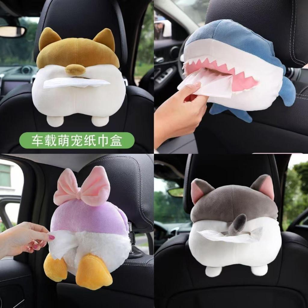 Hộp đựng khăn giấy ô tô Búp bê sang trọng dễ thương Treo tổ chức Bảo quản tay vịn sáng tạo