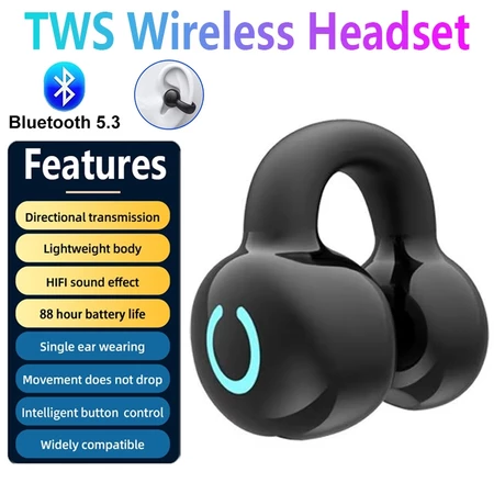 KEBIDU Bluetooth 5.3 Tai nghe Kẹp tai Tai nghe Tai nghe không dây Tai nghe HiFi Stereo Giảm tiếng ồn Tai nghe cho điện thoại