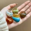 Nhẫn hình học hình bầu dục bằng nhựa nhòe Dopamine nhỏ tươi vòng đơn giản trang trí tay thời trang dành cho nữ