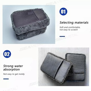 SEAMETAL Rửa Xe Bọt Biển Microfiber Bọt Làm Sạch Miếng Lót Xe Lốp Sạch Windows Vải Làm Sạch Khối Bọt Biển Dày Dụng Cụ Giặt