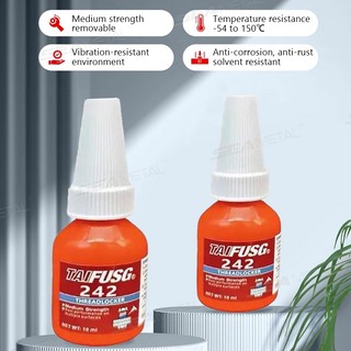 SEAMETAL 10ml Threadlocker 242 Độ bền trung bình Threadlocker Keo dán Caulk Sealer Dụng cụ phần cứng