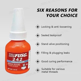 SEAMETAL 10ml Threadlocker 242 Độ bền trung bình Threadlocker Keo dán Caulk Sealer Dụng cụ phần cứng