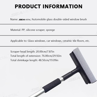 SEAMETAL Bàn chải làm sạch cửa sổ ô tô Gương làm sạch kính Khăn lau hình chữ T Bàn chải bọt biển hai mặt Phòng tắm Dụng cụ làm sạch nhà bếp