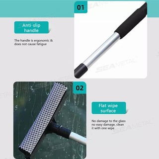 SEAMETAL Bàn chải làm sạch cửa sổ ô tô Gương làm sạch kính Khăn lau hình chữ T Bàn chải bọt biển hai mặt Phòng tắm Dụng cụ làm sạch nhà bếp