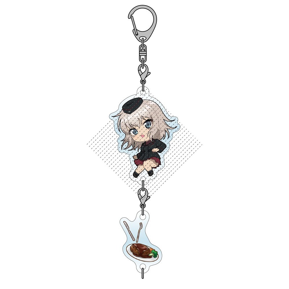 GIRLS und PANZER Q Phiên bản Acrylic Đứng Móc khóa – Nishizumi Miho & Takebe Saori Anime Fanmade Merch Collectible