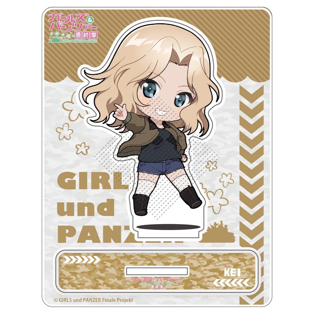 GIRLS und PANZER Q Phiên bản Acrylic Đứng Móc khóa – Nishizumi Miho & Takebe Saori Anime Fanmade Merch Collectible