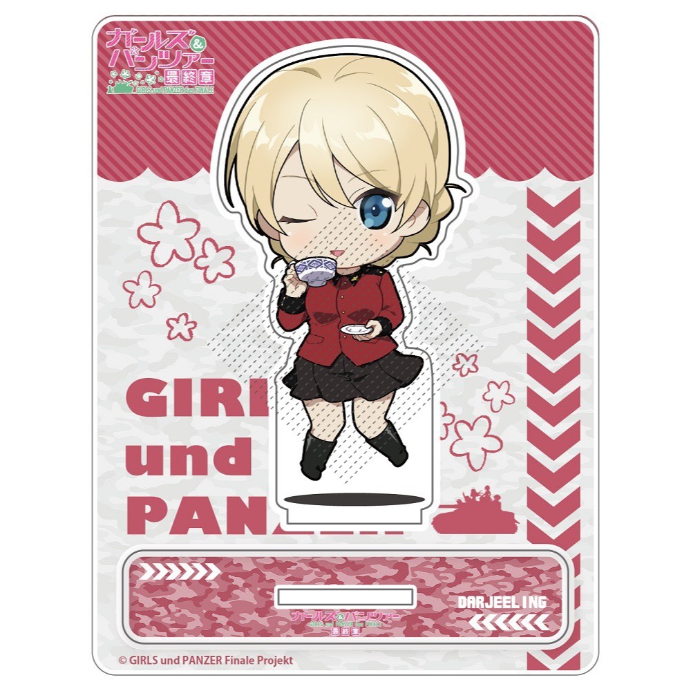 GIRLS und PANZER Q Phiên bản Acrylic Đứng Móc khóa – Nishizumi Miho & Takebe Saori Anime Fanmade Merch Collectible