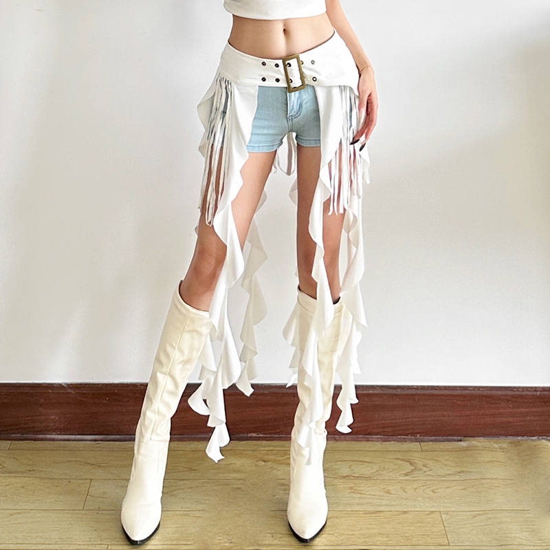 Cutenew Chắc Chắn Ruched Váy Không Đều Ruy Băng Skinny Cá Tính Niche Hot Chick Thời Trang Không Khí Phong Cách Nóng Mới