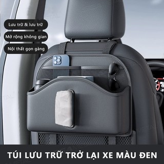 SEAMETAL PU Da Ghế Ô Tô Treo Sau Túi Bảo Quản Đa Năng Tựa Lưng Người Tổ Chức Có Hộp Đựng Khăn Giấy