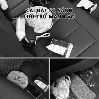 SEAMETAL PU Da Ghế Ô Tô Treo Sau Túi Bảo Quản Đa Năng Tựa Lưng Người Tổ Chức Có Hộp Đựng Khăn Giấy