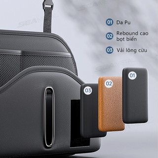 SEAMETAL PU Da Ghế Ô Tô Treo Sau Túi Bảo Quản Đa Năng Tựa Lưng Người Tổ Chức Có Hộp Đựng Khăn Giấy