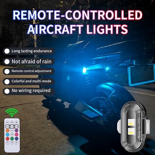 Đèn cảnh báo xe máy SEAMETAL Đèn báo nhấp nháy 7 màu Điều khiển từ xa RGB LED Đèn không dây có thể sạc lại
