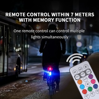 Đèn cảnh báo xe máy SEAMETAL Đèn báo nhấp nháy 7 màu Điều khiển từ xa RGB LED Đèn không dây có thể sạc lại
