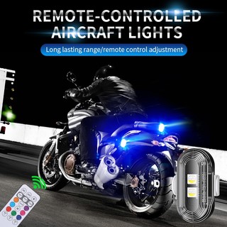 Đèn cảnh báo xe máy SEAMETAL Đèn báo nhấp nháy 7 màu Điều khiển từ xa RGB LED Đèn không dây có thể sạc lại
