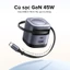 Bộ sạc GaN UGREEN 45W USB-C * 2 / USB-A * 1 / 3 cổng Sạc nhanh Nexode GaN với cáp USB C có thể thu vào 70cm