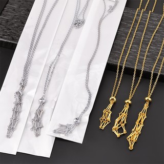 Đá Giá Đỡ Vòng Cổ Lưới Pha Lê Mặt Dây Chuyền Có Thể Điều Chỉnh Dây Xích 18K Thật Mạ Vàng Thép Không Gỉ Chống Thấm Nước Không Gây Dị Ứng Unisex