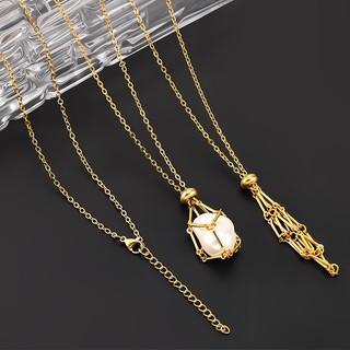 Đá Giá Đỡ Vòng Cổ Lưới Pha Lê Mặt Dây Chuyền Có Thể Điều Chỉnh Dây Xích 18K Thật Mạ Vàng Thép Không Gỉ Chống Thấm Nước Không Gây Dị Ứng Unisex