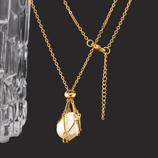 Đá Giá Đỡ Vòng Cổ Lưới Pha Lê Mặt Dây Chuyền Có Thể Điều Chỉnh Dây Xích 18K Thật Mạ Vàng Thép Không Gỉ Chống Thấm Nước Không Gây Dị Ứng Unisex