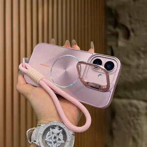 Ốp lưng cứng lấp lánh có dây buộc tương thích cho iPhone 11 12 pro max 13 pro max 14 pro max 15 pro max 16 pro max 17 pro max