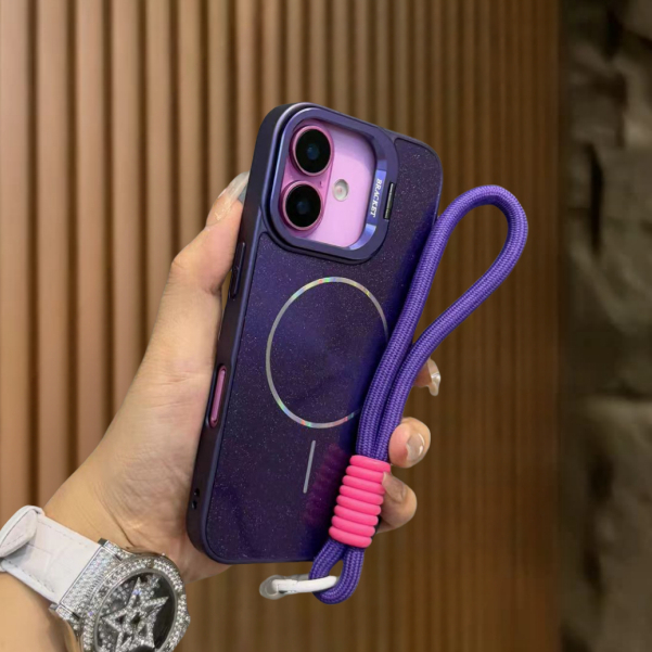 Ốp lưng cứng lấp lánh có dây buộc tương thích cho iPhone 11 12 pro max 13 pro max 14 pro max 15 pro max 16 pro max 17 pro max