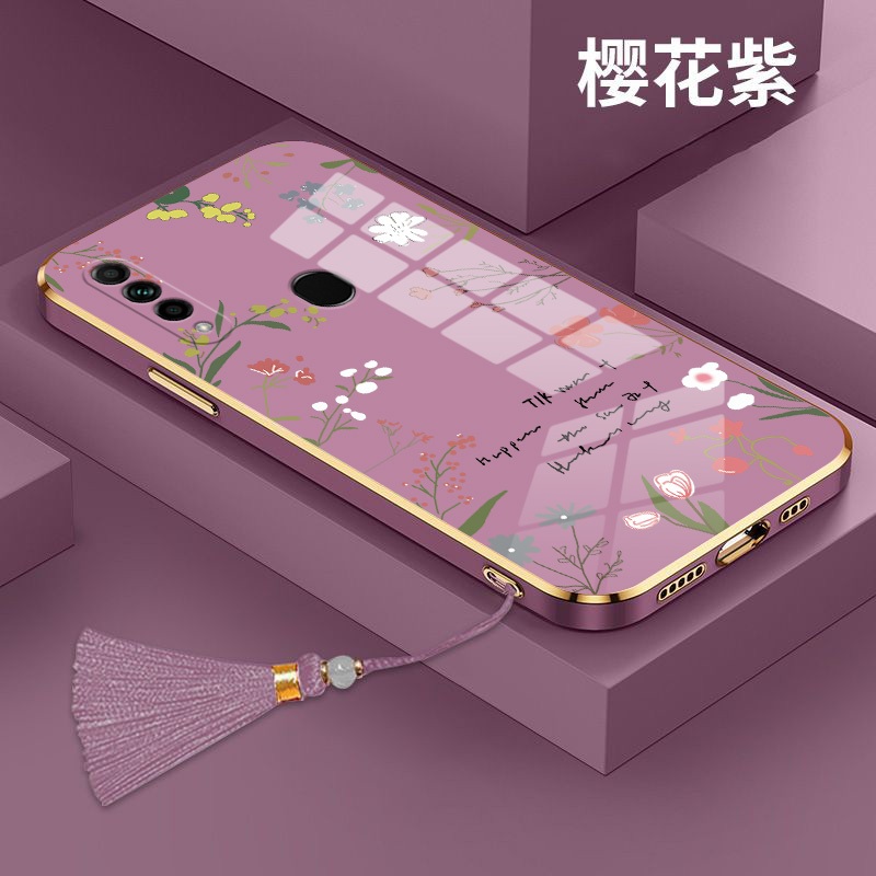 Hoa Tươi Cho Oppo A31 2020 A8 A9 A9 2020 F11 A5 A52 A92 A57 2022 A58 A78 A55 A53 A36 A76 A38 Ốp Điện Thoại Mạ Điện Mềm
