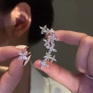 Bông Tai Dạng Kẹp Hình Bướm Bằng Kim Loại Cao Cấp Phong Cách retro Hàn Quốc Một Lớp Đơn Giản