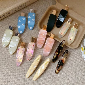 Kẹp tóc bên hông hình elip Acrylic đơn giản phong cách đại học thời trang và dễ kết hợp phụ kiện tóc