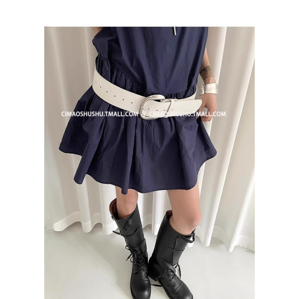 Have u desgin Đinh Tán Cao Cấp Màu Trắng Đơn Giản Preppy Phong Cách Thắt Lưng Nữ Phù Hợp Với Thời Trang Độc Đáo Trận Đấu Quần Jean Thắt Lưng Trang Trí