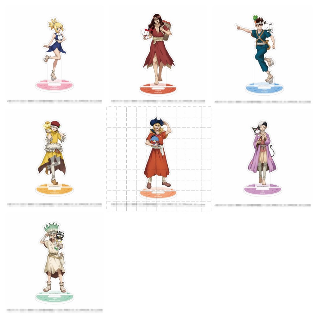 Bác sĩ STONE Anime Acrylic Đứng - Senku Ishigami Gen Asagiri Bộ Sưu Tập Quạt Chibi Hình Manga Nhật Bản Merch