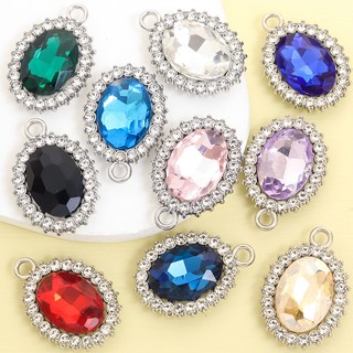 10 chiếc Kim cương giả lấp lánh khảm hợp kim kẽm quyến rũ hình bầu dục, Bông tai vòng cổ quyến rũ thanh lịch Váy đầu DIY Mặt dây chuyền hình học tinh tế - Lý tưởng cho các sự kiện trang trọng, tiệc tùng & tiệc tùng