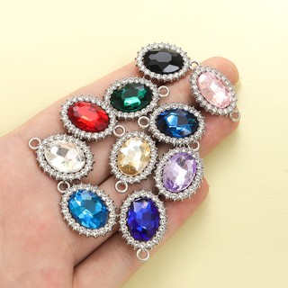 10 chiếc Kim cương giả lấp lánh khảm hợp kim kẽm quyến rũ hình bầu dục, Bông tai vòng cổ quyến rũ thanh lịch Váy đầu DIY Mặt dây chuyền hình học tinh tế - Lý tưởng cho các sự kiện trang trọng, tiệc tùng & tiệc tùng