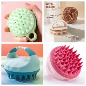 GVERLCRTN Dầu gội silicon Máy mát xa tóc da đầu Lược Massage Dầu gội Bàn chải Massage tắm Máy mát xa da đầu Bàn chải tắm tóc Dụng cụ chăm sóc lược [8C]