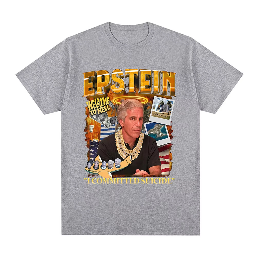 Aó Thun Nam Thời Trang Jeffrey Epstein, Họa Tiết Ngộ Nghĩnh, 100% Cotton
