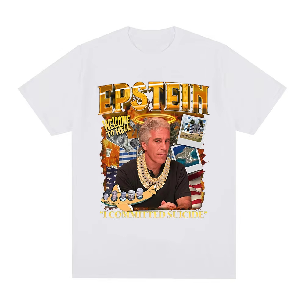 Aó Thun Nam Thời Trang Jeffrey Epstein, Họa Tiết Ngộ Nghĩnh, 100% Cotton
