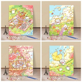 MOZI ✨40 * 50cm / 30 * 40cm tranh số hóa tranh tô màu theo số Dopamine Hoạt Hình tranh sơn dầu số hoáTranh Dầu Động Vật Tự Làm Sáng Tạo Làm Đầy Tranh Sơn Màu Tranh Handmade Tranh Kỹ Thuật Số Tranh Acrylic Tranh Sơn Dầu Tranh Trang Trí