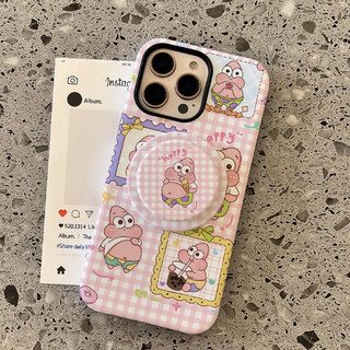 Ốp bảo vệ đứng họa tiết kẻ sọc Patrick Star cho iPhone 11 12Pro 13Promax 15pro 15promax 14 14promax 14pro 16 pro max 16 plus vỏ hai trong một