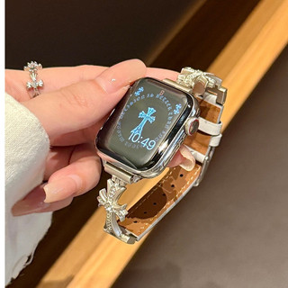 Dây đeo da cong trái tim cho Apple Watch Ultra 46 / 44 / 40 / 49 / 45 / 41 / 42 / 38 / 45mm iwatch Series Ultra / 10 / 9 / 8 / 7 / 6 / 5 / 4 / 3 / 2 / 1 / SE