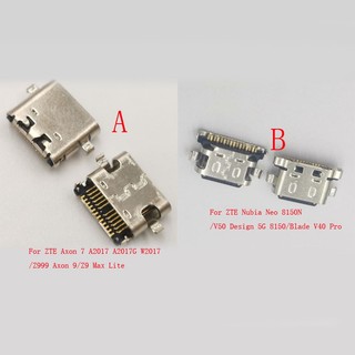 10-30 Cái Đầu Nối USB Cắm Cho ZTE Nubia Neo 8150N V50 Thiết Kế 5G Blade V40 Pro Axon 7 A2017 W2017 Z999 Sạc Z9 Max Lite 8150 Đế Sạc Loại C A2017G Jack Liên Hệ