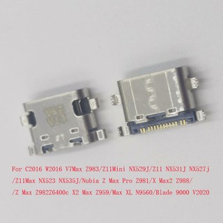 2-10 Cái Đầu Nối USB Cắm Cho ZTE Nubia V7 Max Z Pro Max2 X2 XL Z11 Mini Blade 9000 V2020 C2016 W2016 Sạc Đế Sạc Z983 Z981 Z982 Z988 Z959 NX529J NX535J NX531J NX527j
