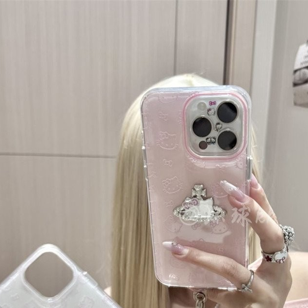 Ốp điện thoại di động dùng cho iPhone15promax 16 nữ 14Pro/13/12 [Không có mặt dây chuyền]