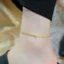 Lắc chân titan nữ không gỉ mạ vàng 18k bi tròn thiết kế 2 tầng thời trang đơn giản