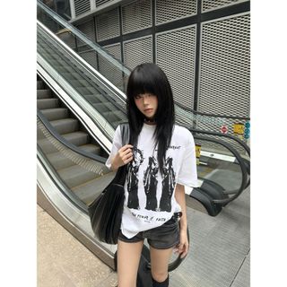 HIIXIIVI [Áo thun 100% Cotton] Áo thun nam giới Baggy dáng oversize độc đáo Ootd 2025 Lives