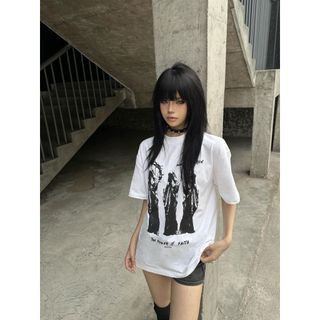 HIIXIIVI [Áo thun 100% Cotton] Áo thun nam giới Baggy dáng oversize độc đáo Ootd 2025 Lives