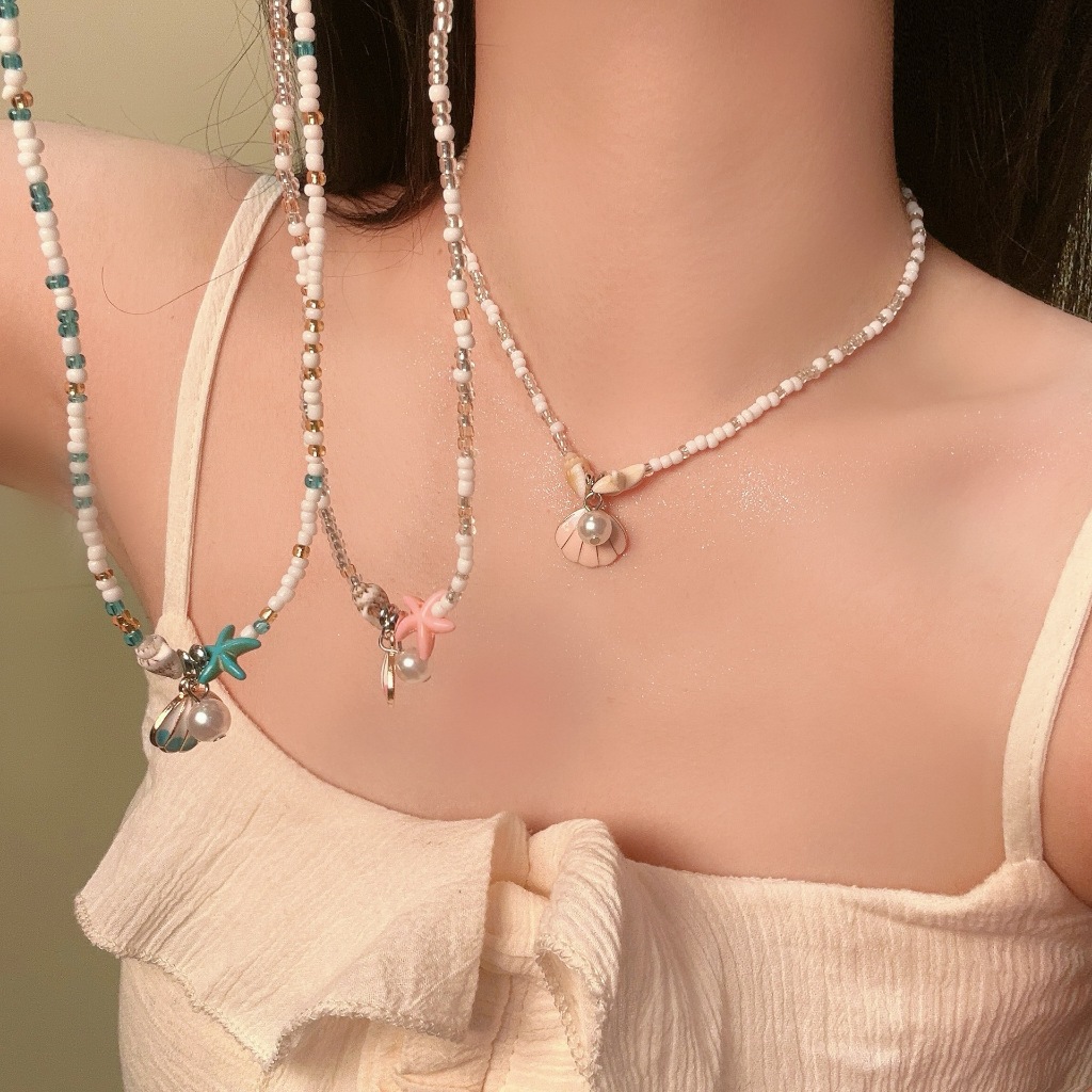 Vòng cổ ốc xà cừ hình sao biển mùa hè thời trang dành cho nữ