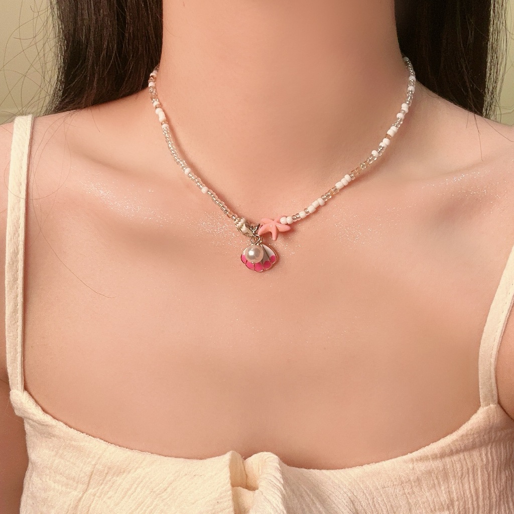 Vòng cổ ốc xà cừ hình sao biển mùa hè thời trang dành cho nữ