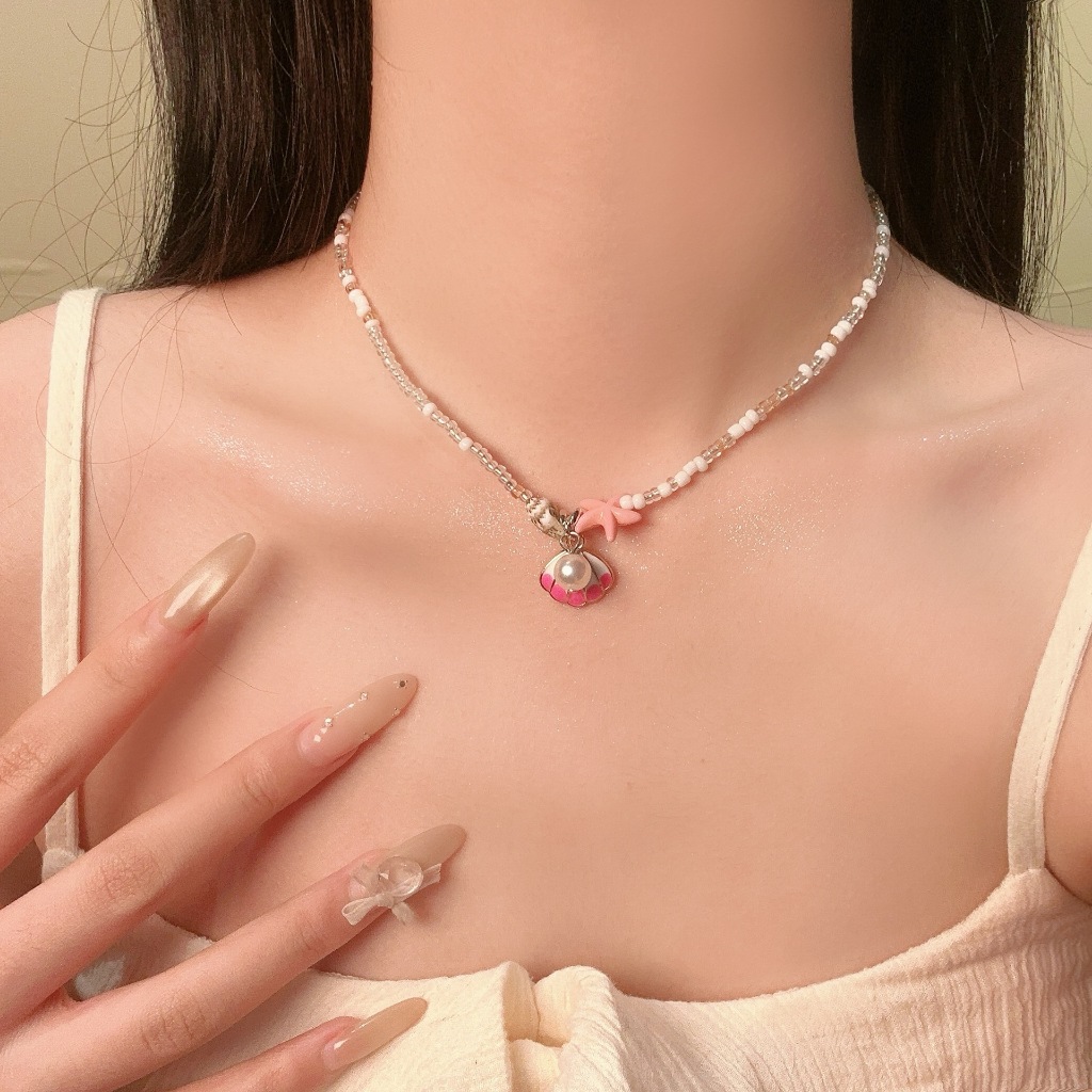Vòng cổ ốc xà cừ hình sao biển mùa hè thời trang dành cho nữ