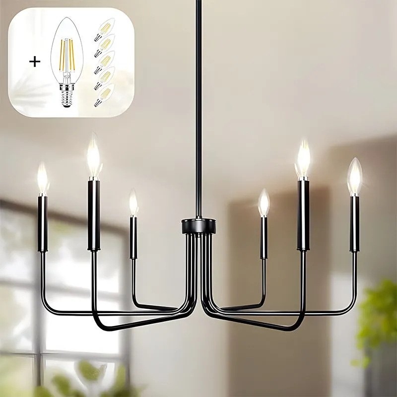 Đèn chùm phòng ăn phong cách công nghiệp Mỹ, Đèn trần phòng khách bằng sắt Led, Đèn thả trung tâm phòng ngủ cổ điển