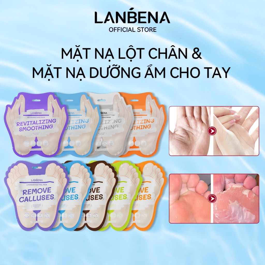 LANBENA 5PCS Mặt nạ lột chân (40g)- hoa oải hương tẩy da chết triệt để giảm nếp nhăn cho da mịn màng Foot Care